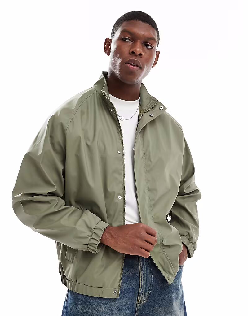 

ASOS DESIGN прорезиненная ветровка свободного кроя цвета хаки