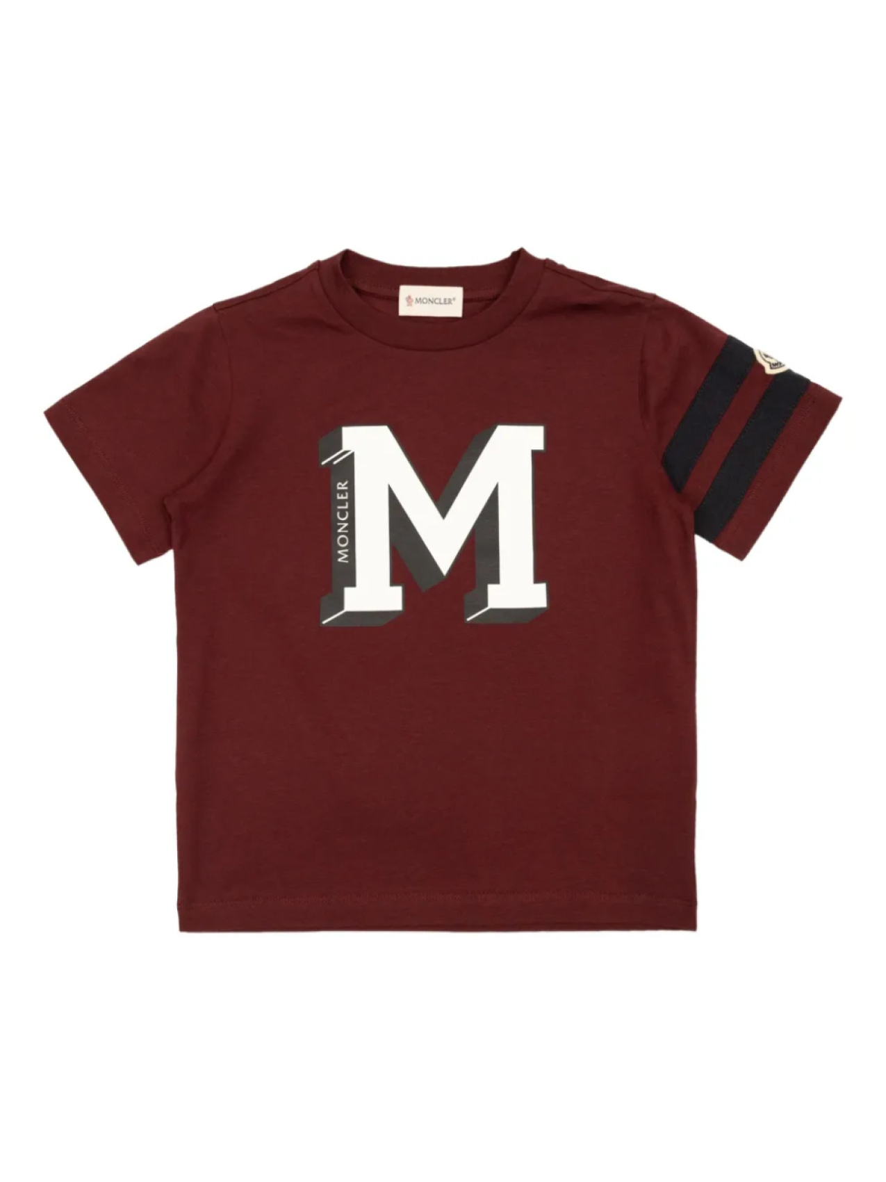 

Футболка с круглым вырезом и принтом логотипа Big M Moncler Enfant, коричневый