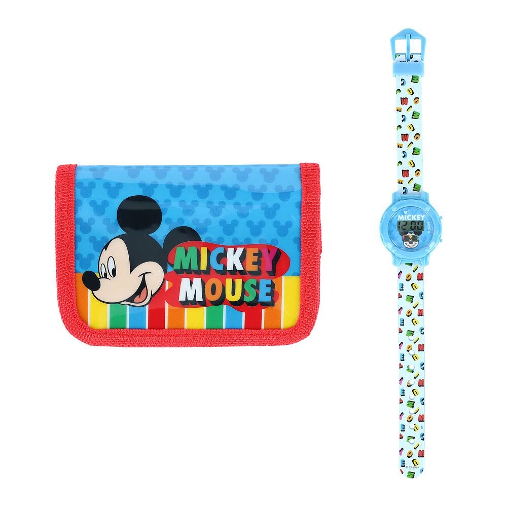 

Детский комплект цифровых часов и кошелька с Микки Маусом Disney Textiel Trade, синий