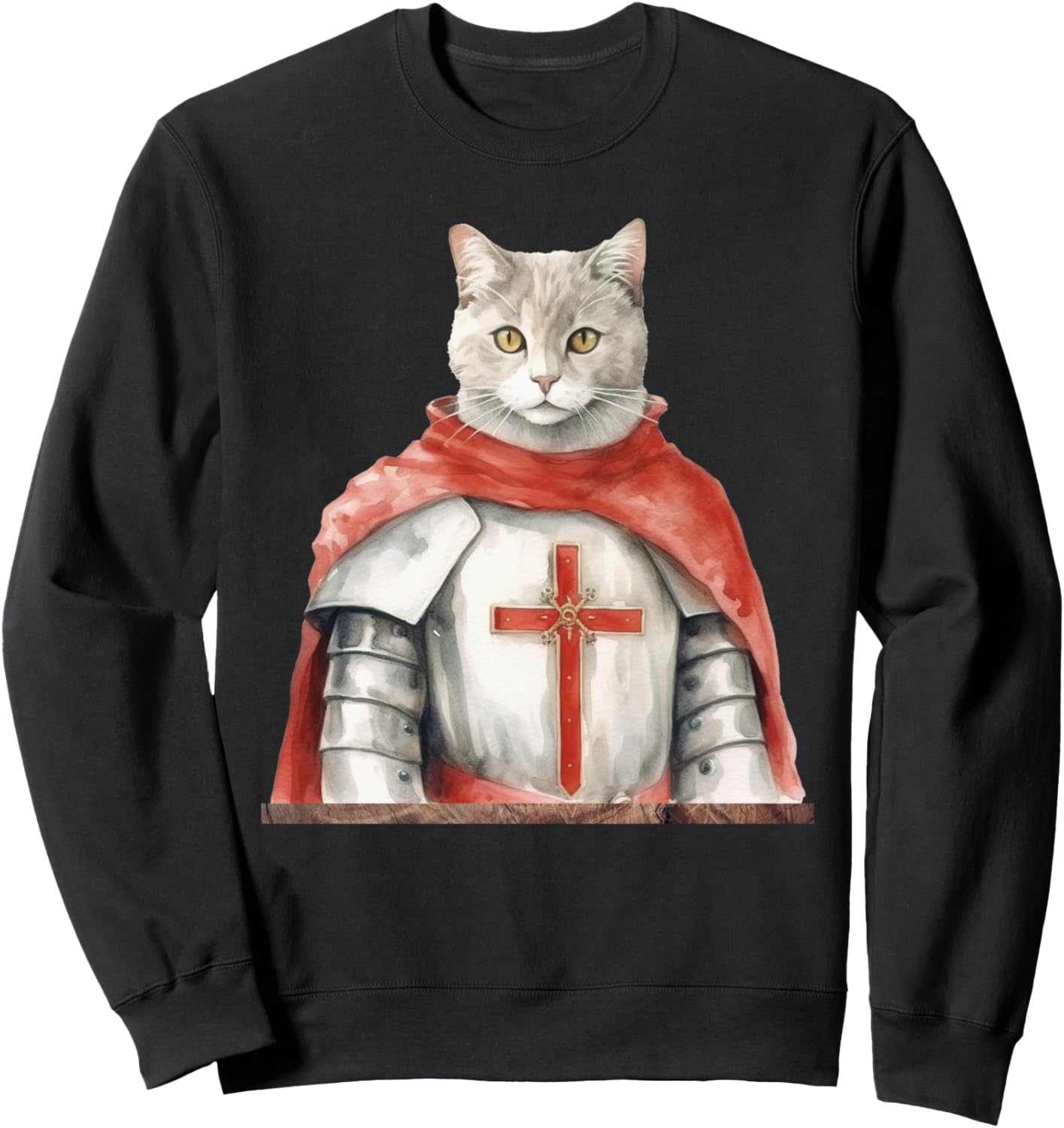 

Толстовка с изображением кошки-рыцаря, тамплиера и крестоносца Cat Crusaders Apparel, черный