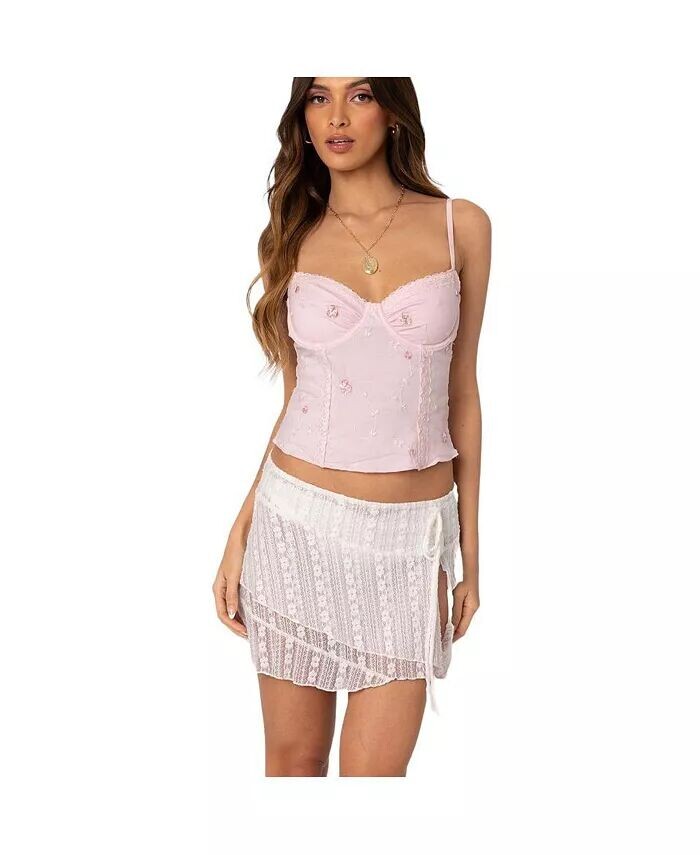 

Женский бюстгальтер-топ Victoria Embroidered Mesh Edikted, розовый