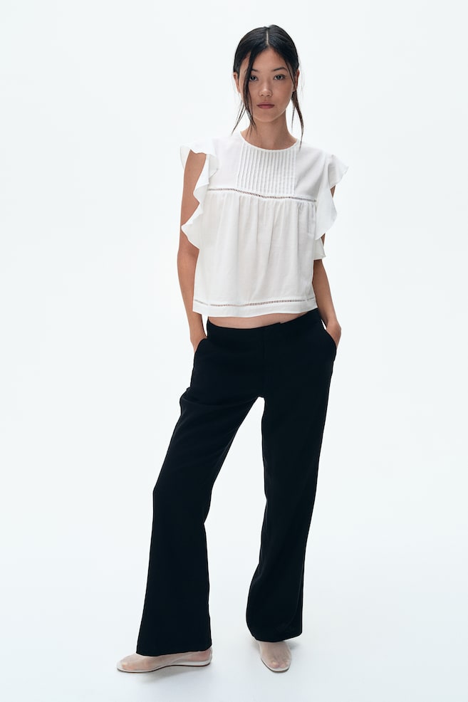 

Элегантные брюки из льняной смеси H&M, черный