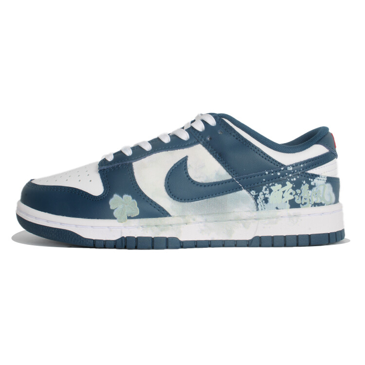 

Кроссовки Nike Dunk Skateboarding Shoes Men Low-top White/Turquoise, темно-синий