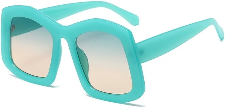 

Большие солнцезащитные очки для женщин, модные винтажные очки в крупной оправе, мужские солнцезащитные очки с защитой от УФ-излучения UV400 TKKTLLT, Green