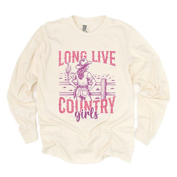 

Футболка с принтом Long live country girls glitter Simply Sage Market, Ivory, Зеленый, Футболка с принтом Long live country girls glitter Simply Sage Market, Ivory