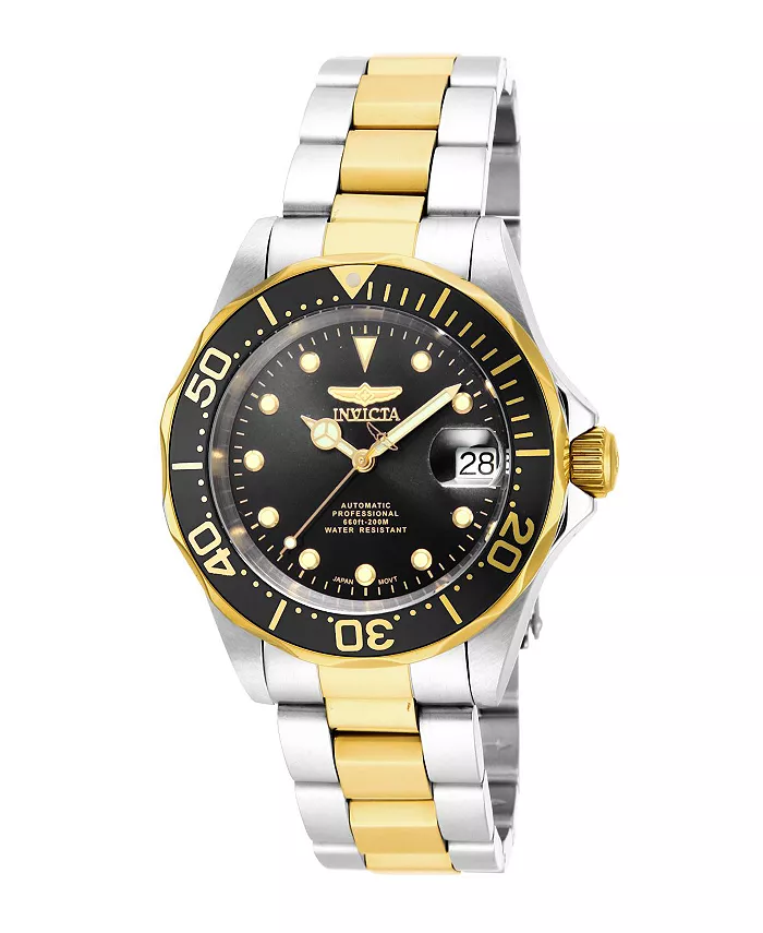 

Мужские часы Pro Diver Automatic 17043 с черным циферблатом и тремя стрелками Invicta, золотой