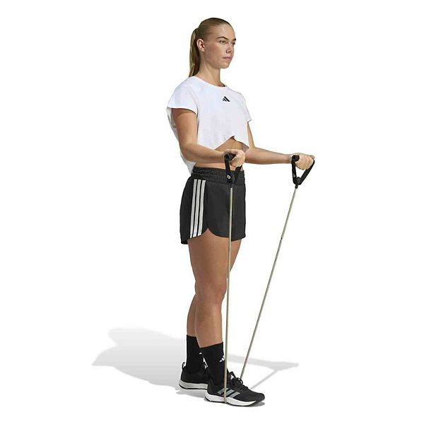 Женские шорты Pacer Workout Woven High Rise Adidas, Black White — фото 3