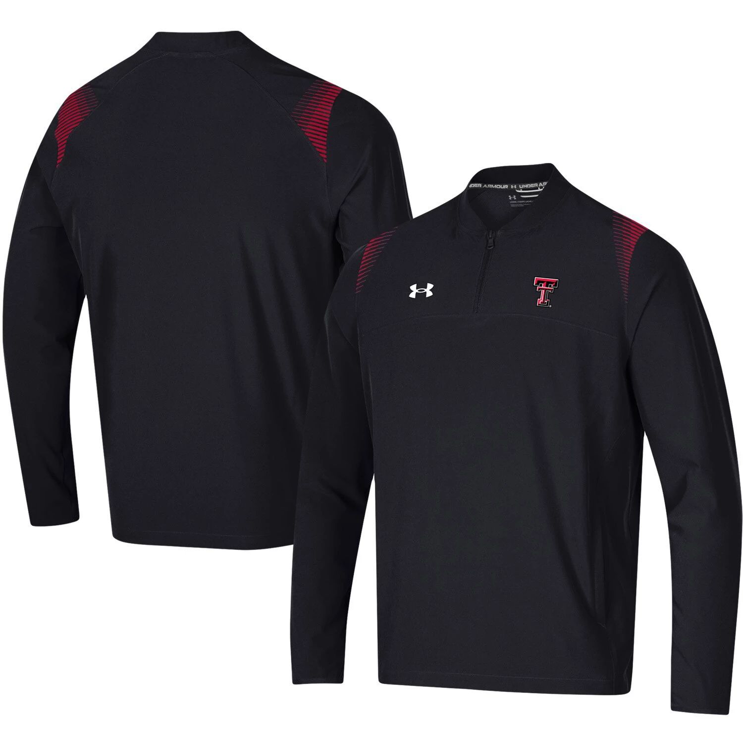 

Мужская черная куртка Texas Tech Red Raiders 2021 Sideline Motivate с молнией на четверть Under Armour, Черный, Мужская черная куртка Texas Tech Red Raiders 2021 Sideline Motivate с молнией на четверть Under Armour