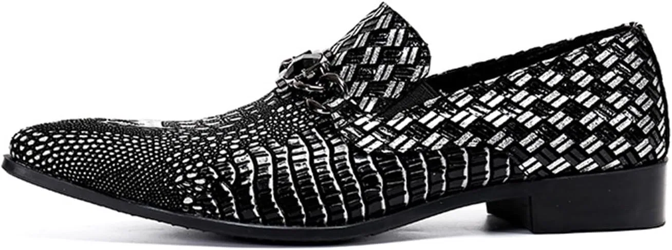 Лоферы кожаные с крокодиловым рисунком, Black MANYUBEI — фото 2