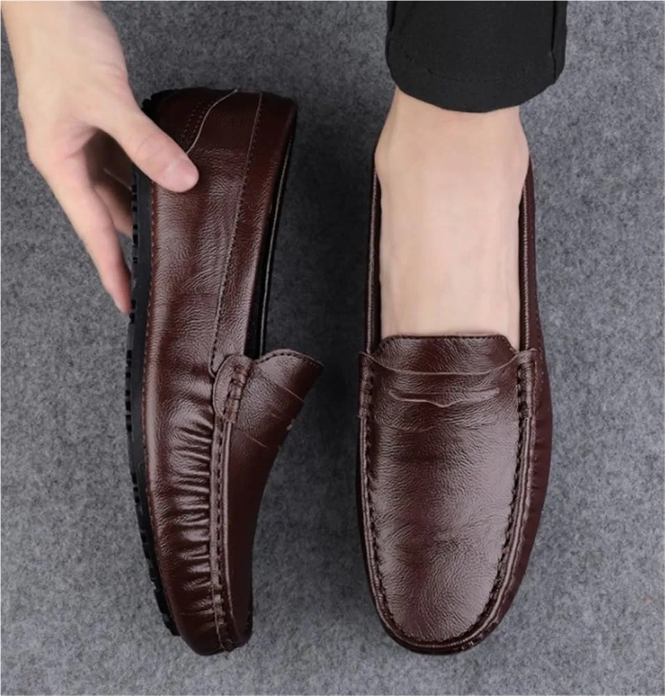 Лоферы кожаные Classic Leather Loafers, коричневый DHFIRUFSHLO — фото 4