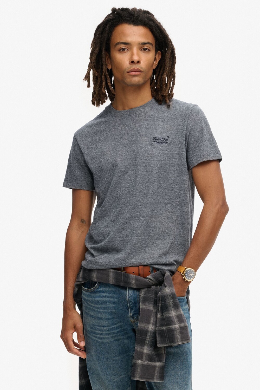 

Винтажная вышитая футболка Superdry, серый