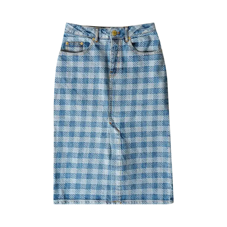 

Юбка Ami Gingham Denim Jacquard Pencil 'Blue', синий