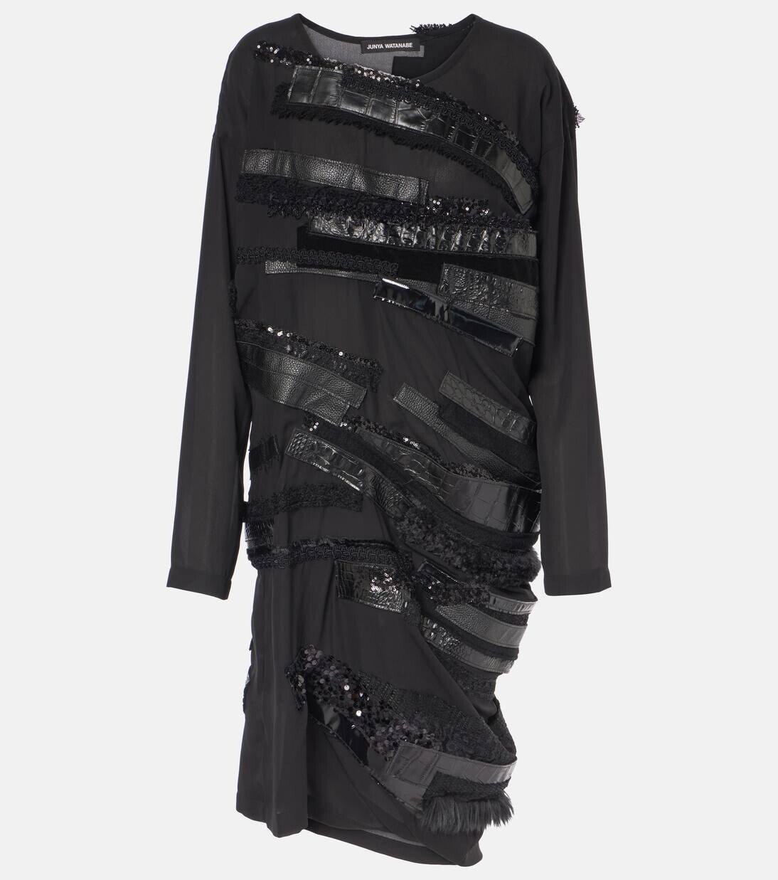 

Платье миди с асимметричными вставками Junya Watanabe, цвет black black