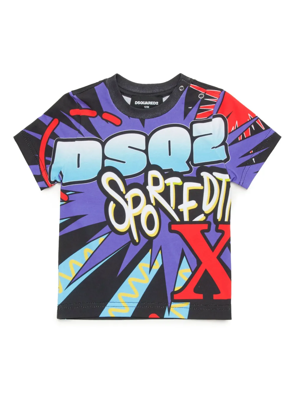

Футболка с графичным принтом DSQUARED2 KIDS, черный