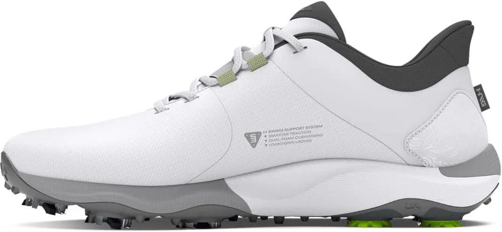Мужские гольфтуфли Under Armour Drive Pro Wide, белый/металлик — фото 2
