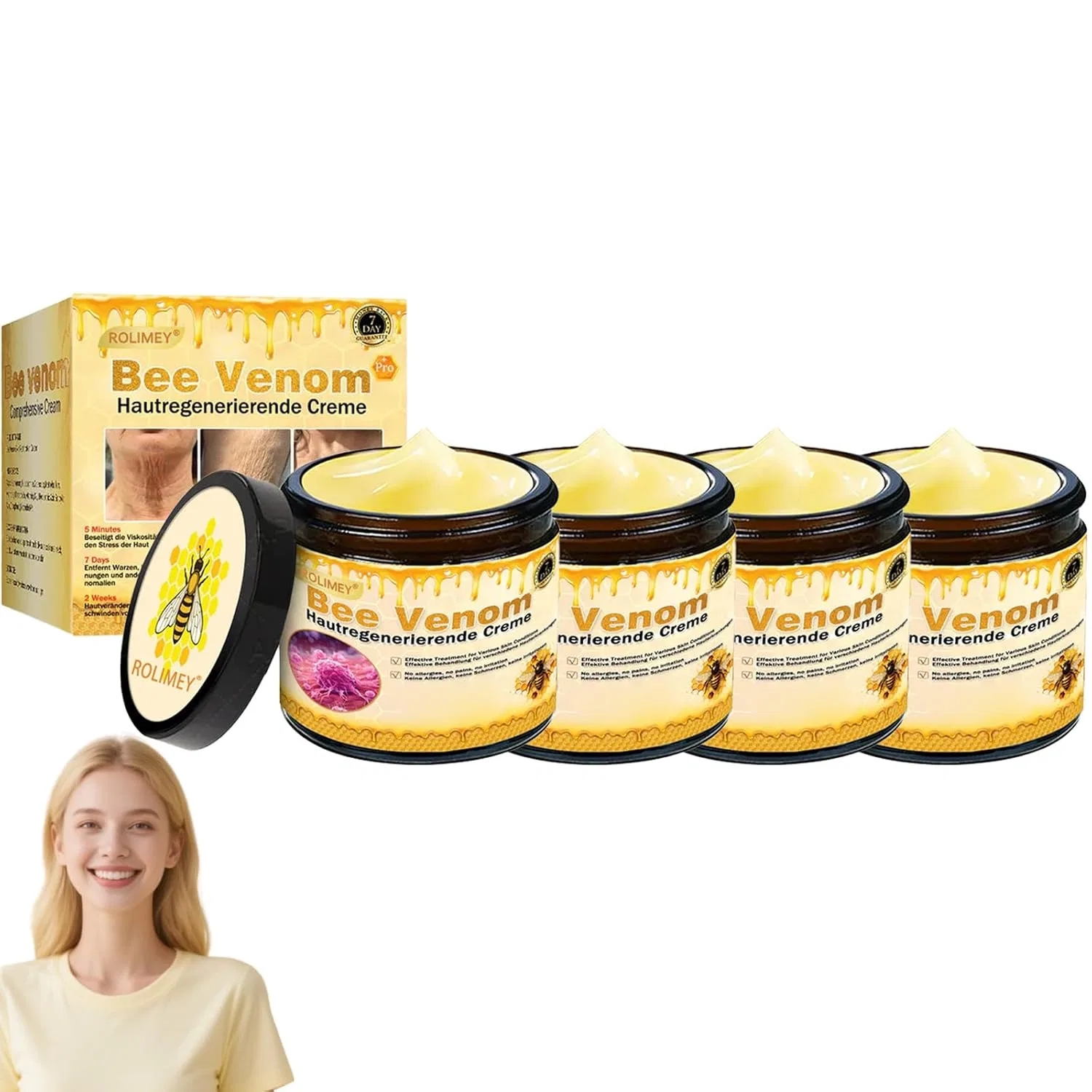 Комплексный крем ROLIMEY Bee Venom Pro с пчелиным ядом, 4 шт. Topwal, 4 Pieces.