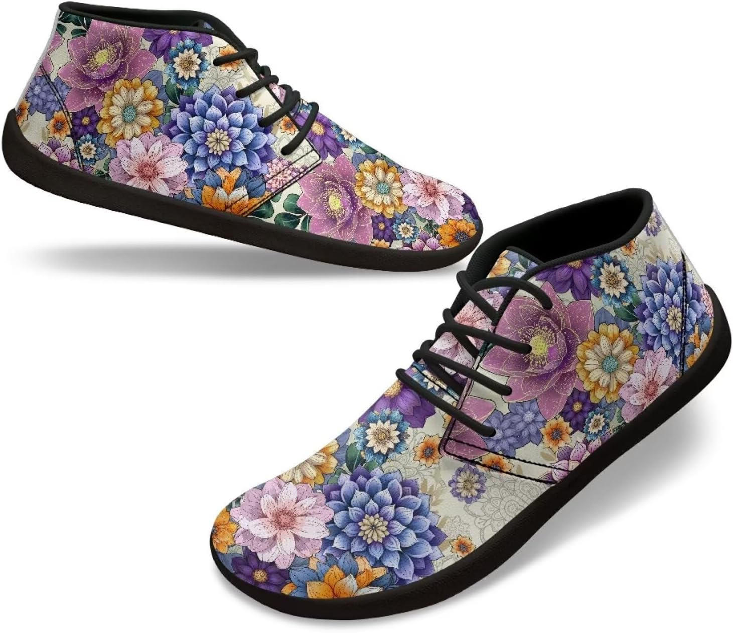 

Мужские водонепроницаемые зимние походные ботинки Barefoot, женские повседневные кроссовки Barefoot Yreiwoby, Boho Floral