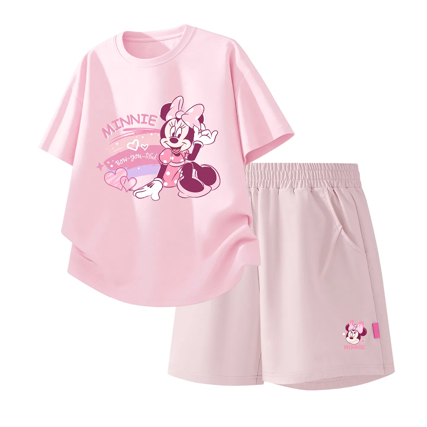 Детская повседневная спортивная футболка с круглым вырезом Disney, Di Colored Ribbon Night Sky Purple+Di Knot K_Bottom Right Plum Purple — фото 4
