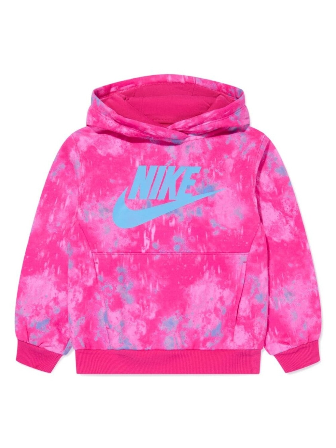 

Nike Kids худи из джерси с принтом тай-дай, розовый