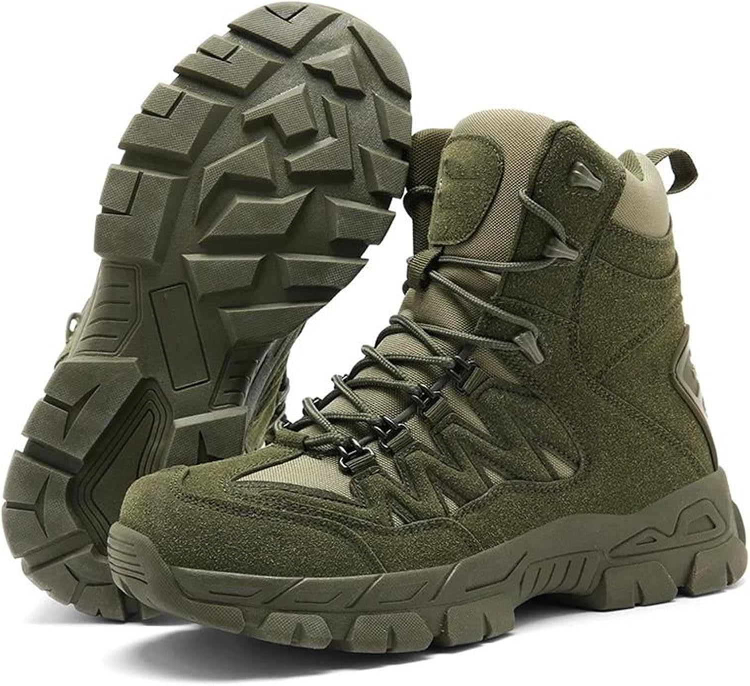 Мужские походные ботинки из микрофибры и кожи, водонепроницаемые, для пустыни, боевых и тренировочных задач, высокие ботинки на голенище с поддержкой для увеличения роста Alloaone, 867-en8 — фото 4