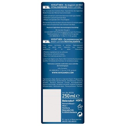Nivea Мужской восстанавливающий лосьон для тела Vitalizing Revitalizing 250 мл — фото 2