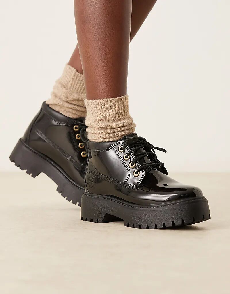 Ботинки средней длины Timberland Stone Street Nellie из черной лакированной кожи