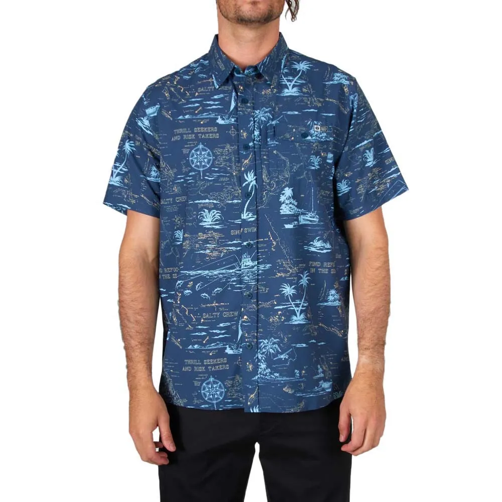 

Рубашка с коротким рукавом Salty Crew Seafarer Tech Woven, синий