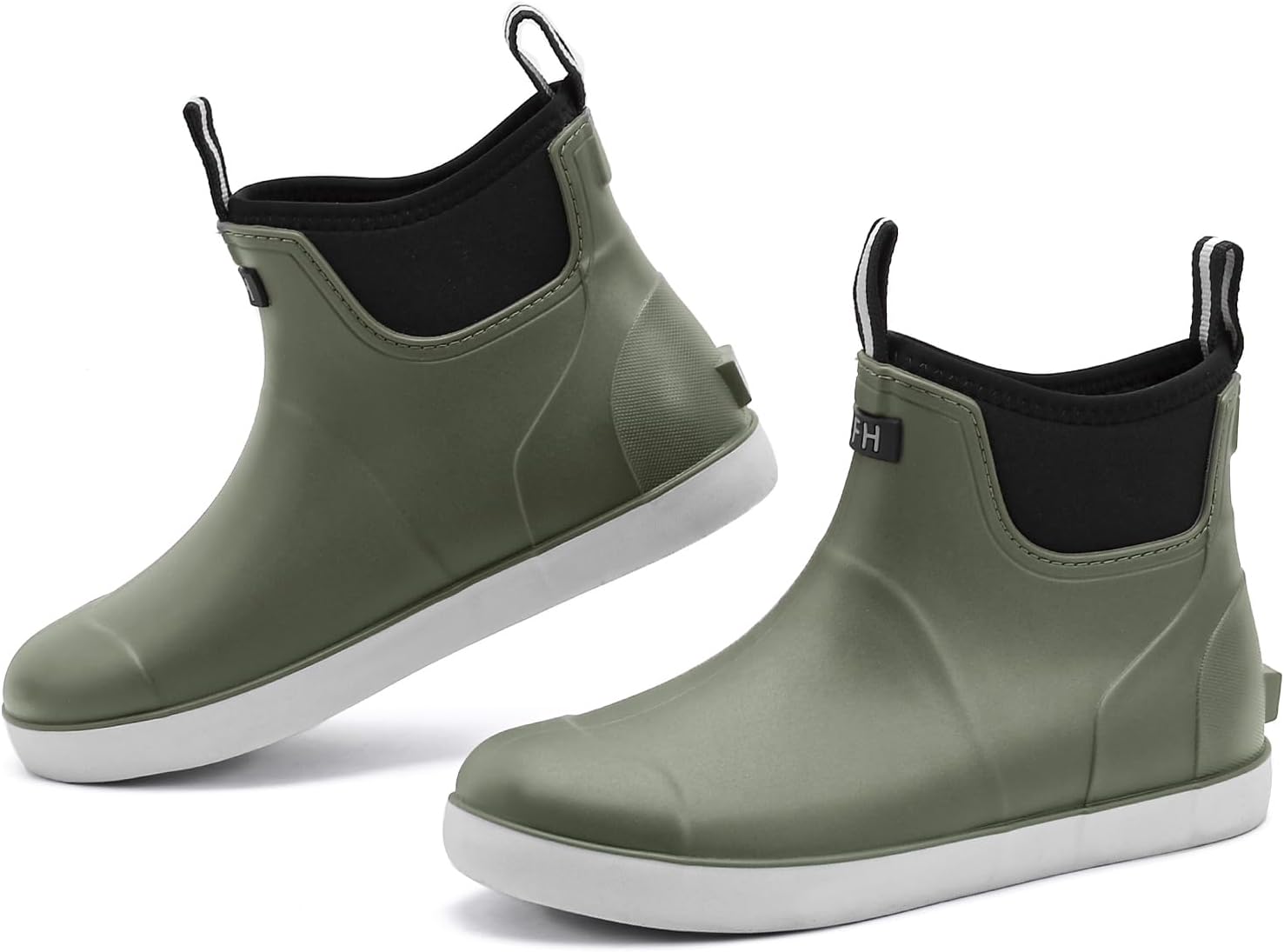 

Мужские сапоги Sgadabe Deck, дождевые сапоги с противоскользящей подошвой для рыбалки, водонепроницаемые ботинки до щиколотки, долговечные резиновые обувь для улицы, зеленый