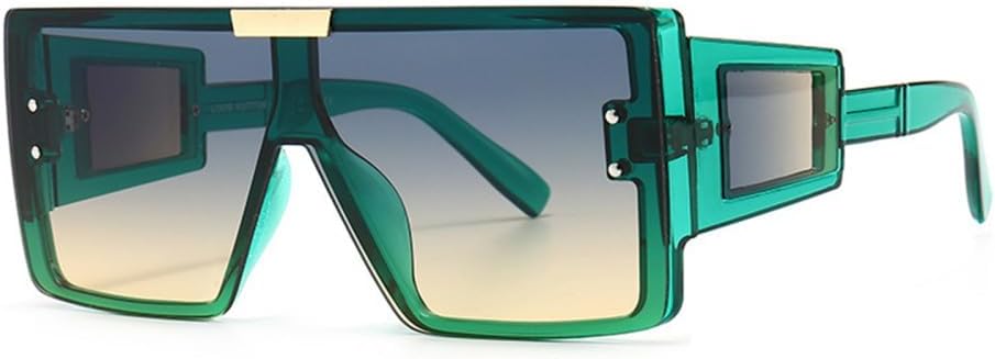 

Современные солнцезащитные очки большого размера квадратной формы для женщин и мужчин, ретро-очки в сиамской оправе, трендовый товар, защита от УФ-излучения UV400 MTZJH, Green