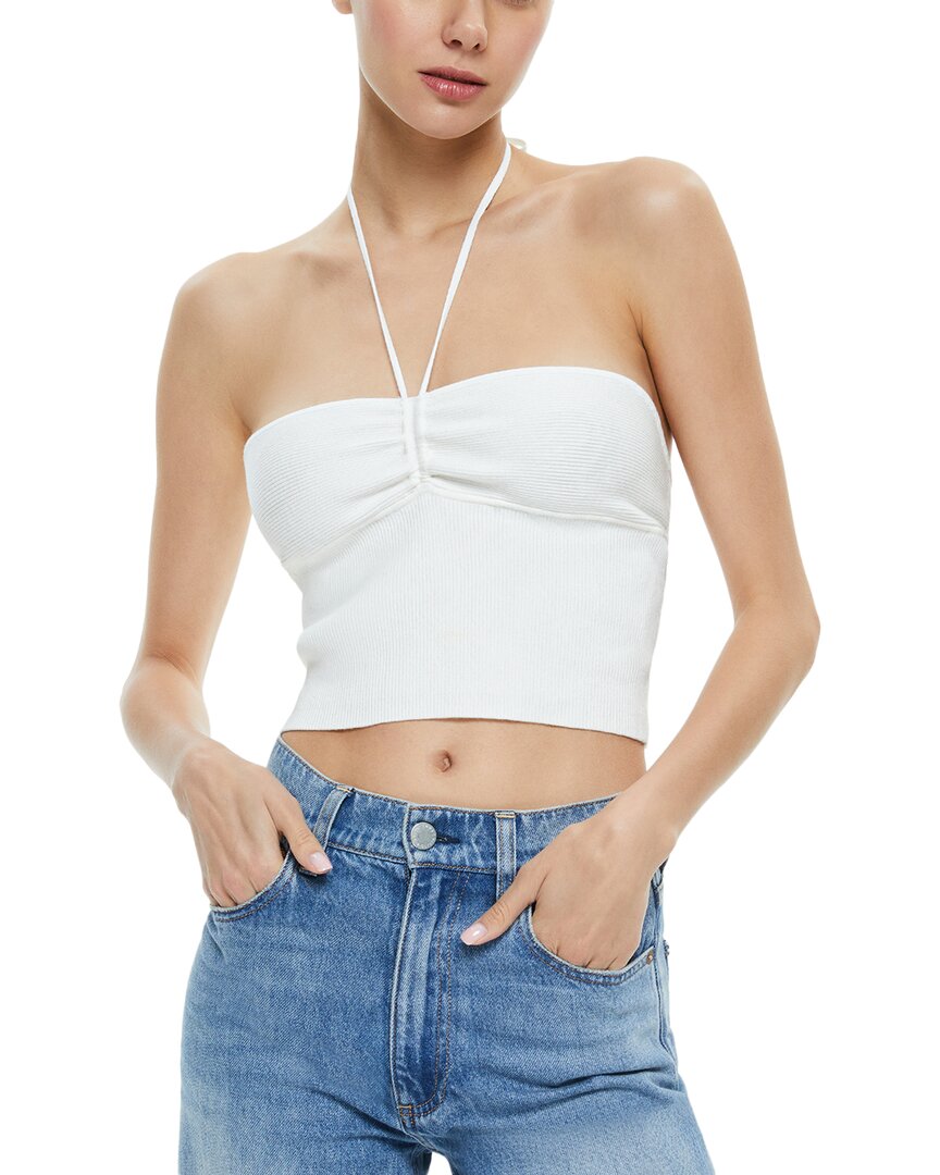 

Alice + olivia Топ Linnie со сборками и бретельками на бретельках, белый