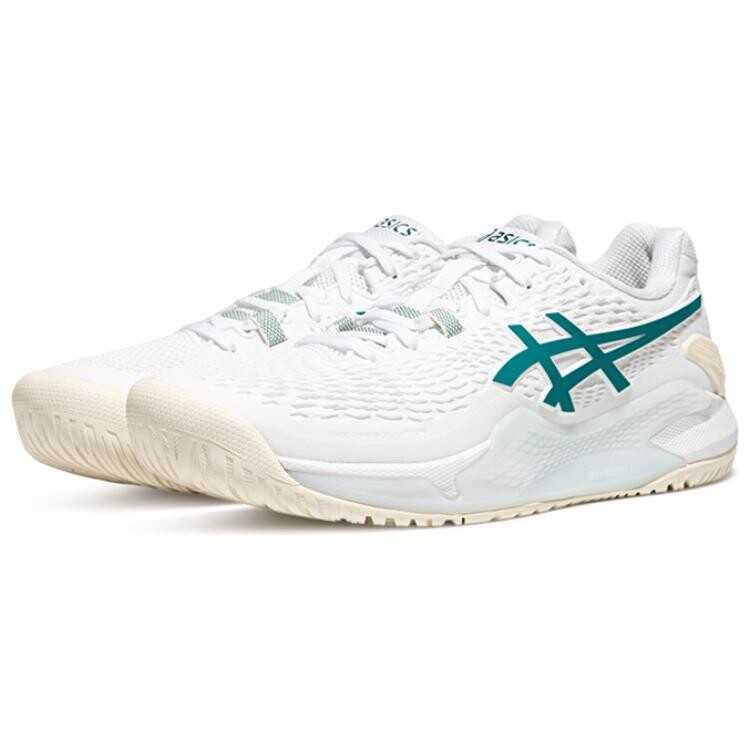 Кроссовки Asics Gel-Resolution 9 Tennis Shoes Men Low-top White/green, зеленый — фото 3