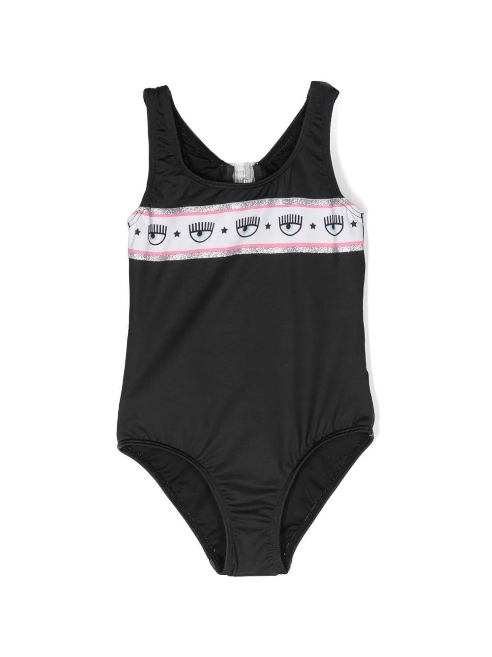 

Купальник с логотипом Chiara Ferragni Kids, черный