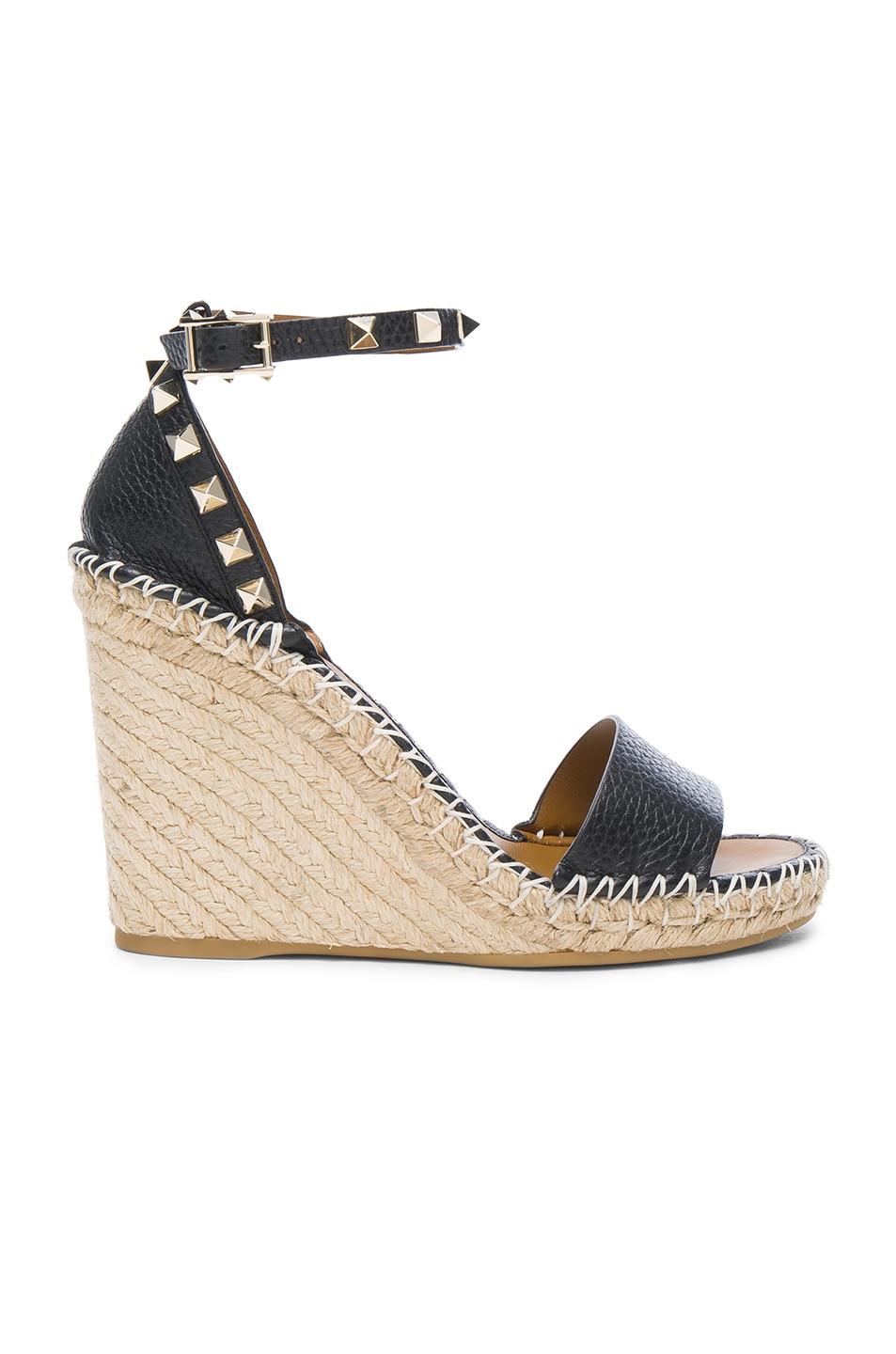 Кожаные эспадрильи Rockstud Valentino Garavani, черный