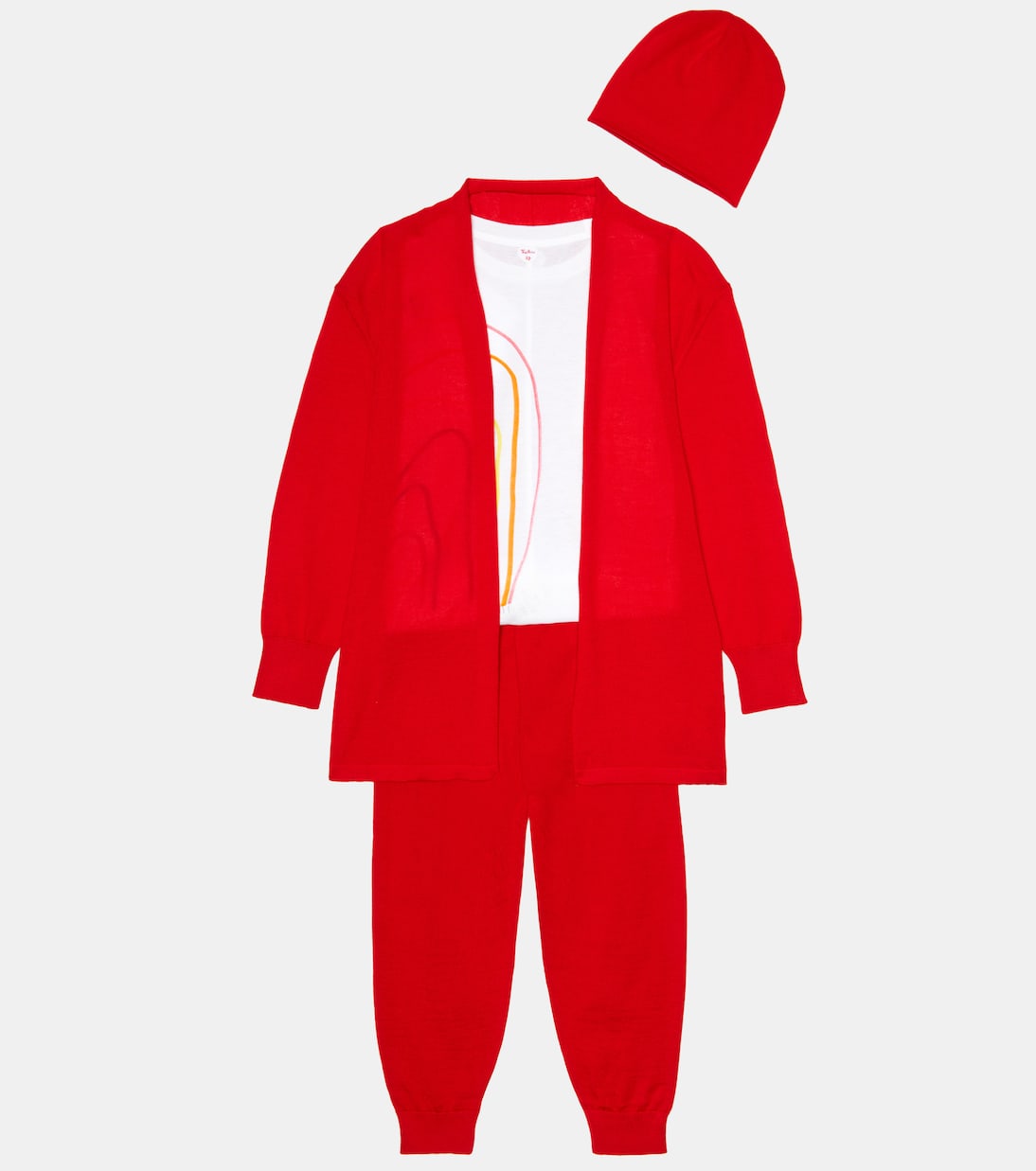 Спортивные брюки Louie из кашемира и шелка The Row Kids, Cherry Red — фото 2