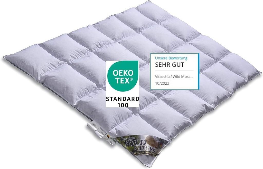 

Wild Moscovy W 4 - СРЕДНЕЕ - КРУГЛОГОДНОЕ ОДЕЯЛО 90% Пуховое одеяло премиум-класса - Производство Германии с 1947 года - (220 x 240 см) Vitaschlaf