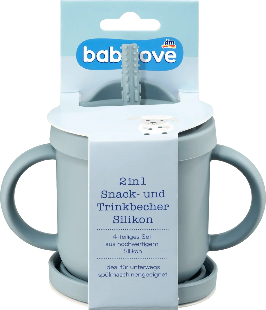 

Чашка для закусок и питья 2в1 силикон синий 1 шт. babylove