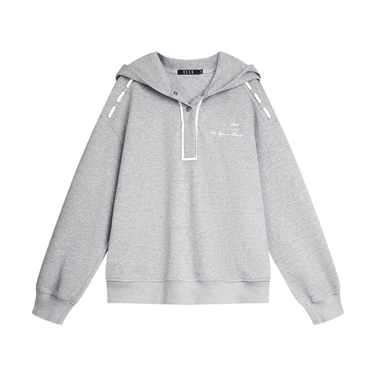 

ELLE Свитшот женский светло-серый с капюшоном Moderate Cardigan