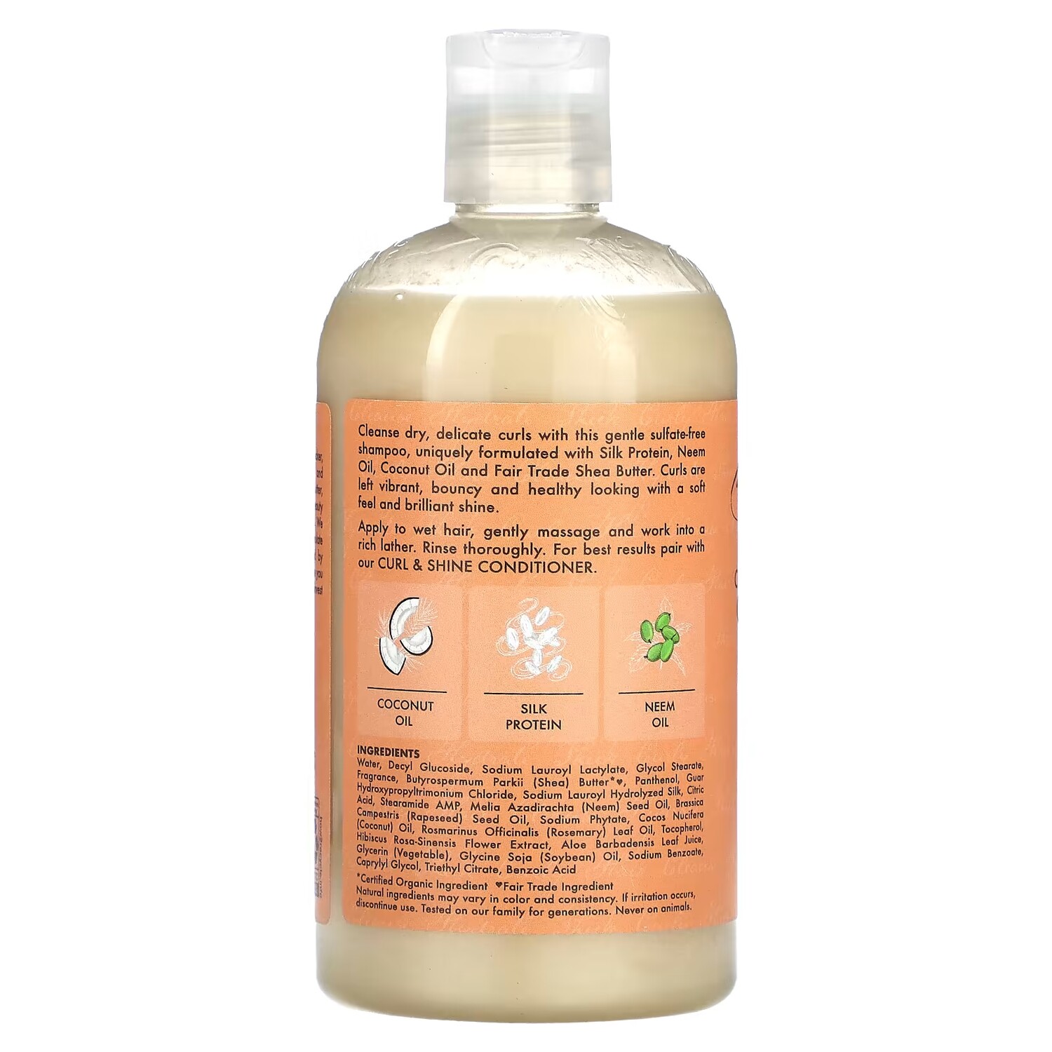 Шампунь SheaMoisture для кудрей и блеска, кокос и гибискус — фото 2
