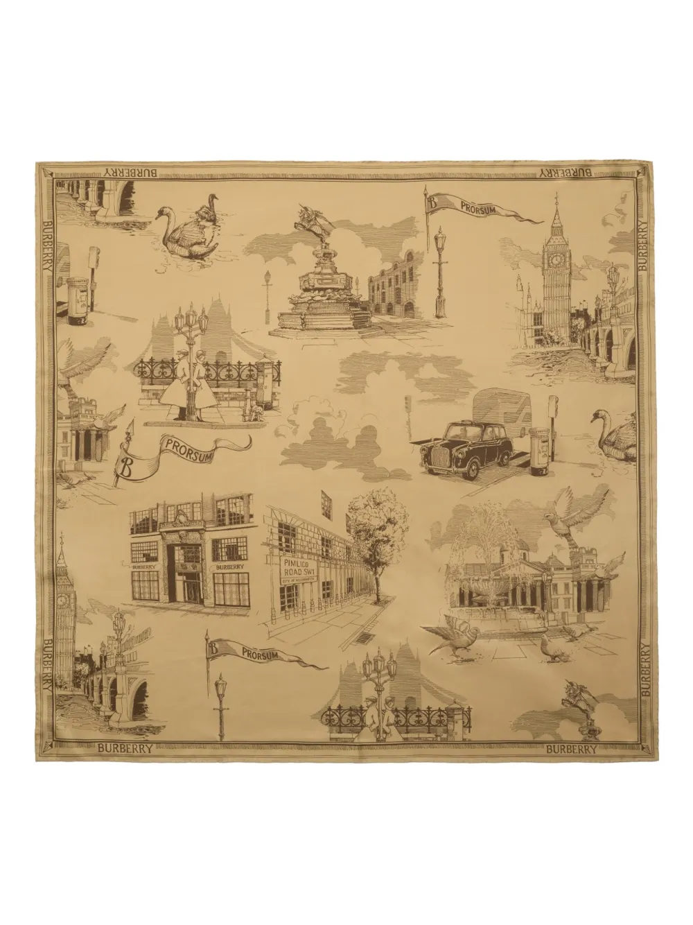 

Шарф London Landmarks BURBERRY, нейтральный