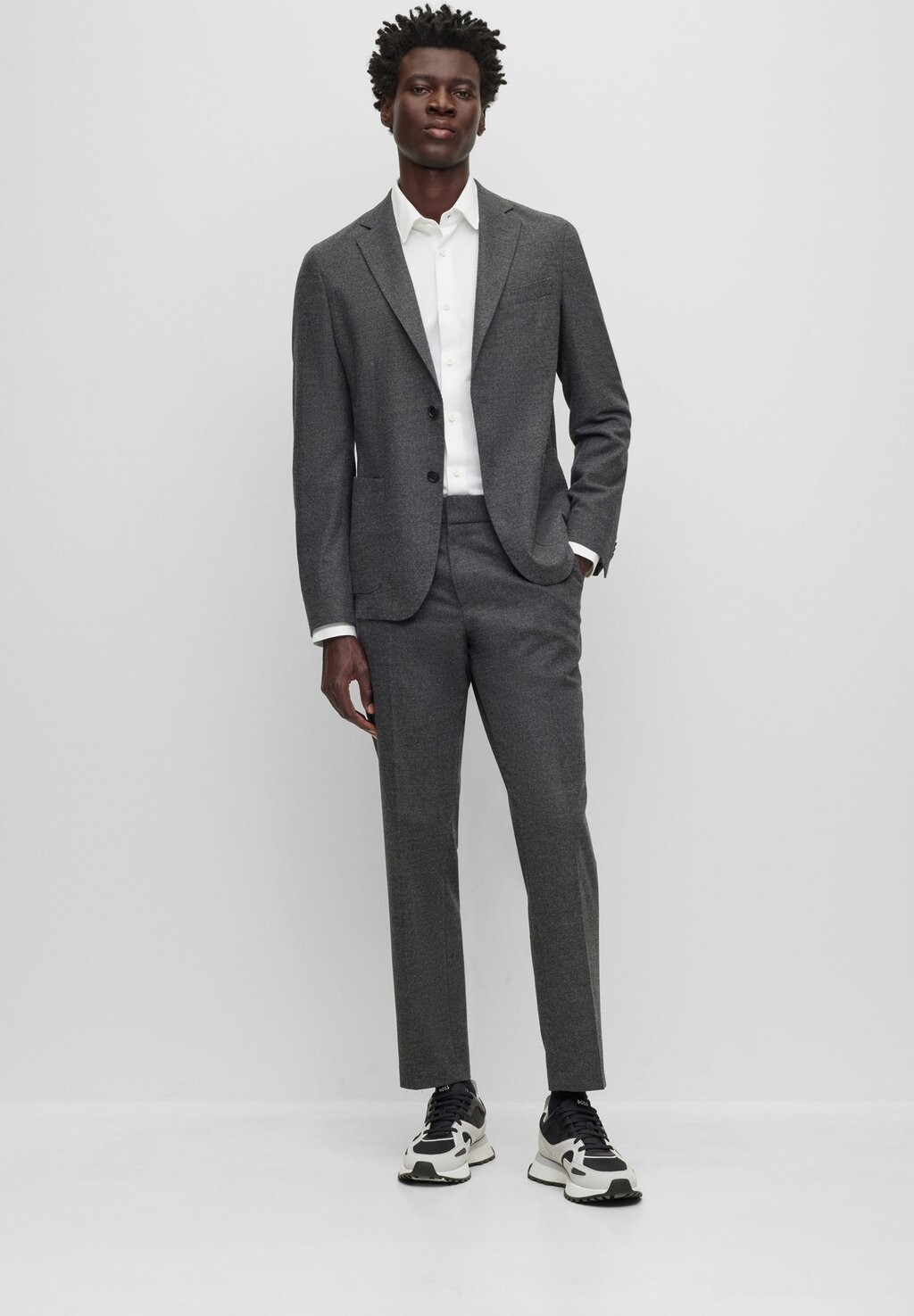 Классическая рубашка Slim Fit Langarm BOSS, белый — фото 2
