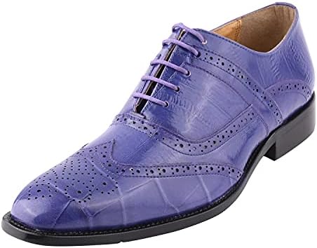 

Мужские классические оксфорды LIBERTYZENO из натуральной кожи с принтом страуса/угря для Рождества, фиолетовый