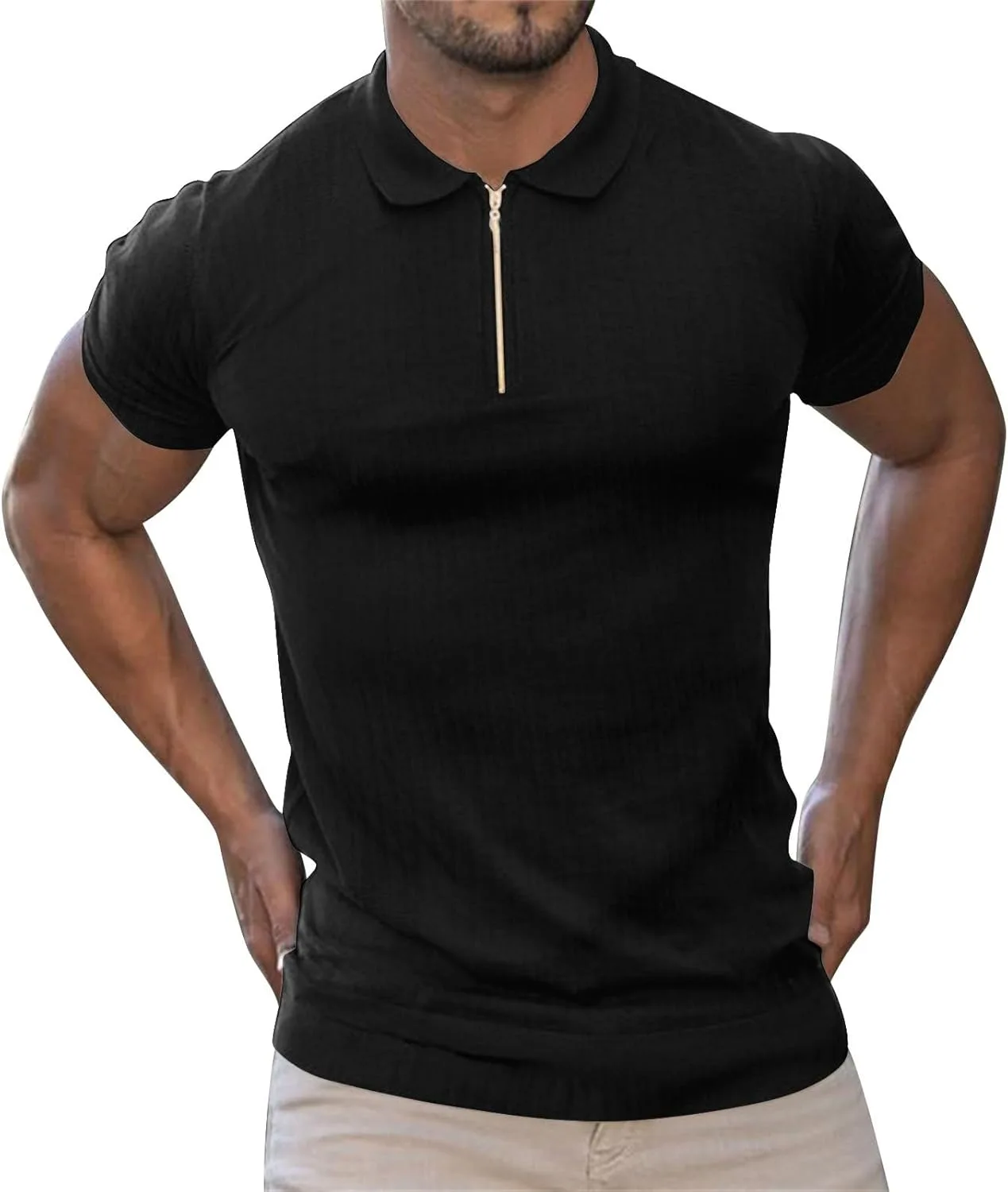 

Мужская футболка с длинным рукавом Slim Fit для гольфа и отдыха PETCDIM