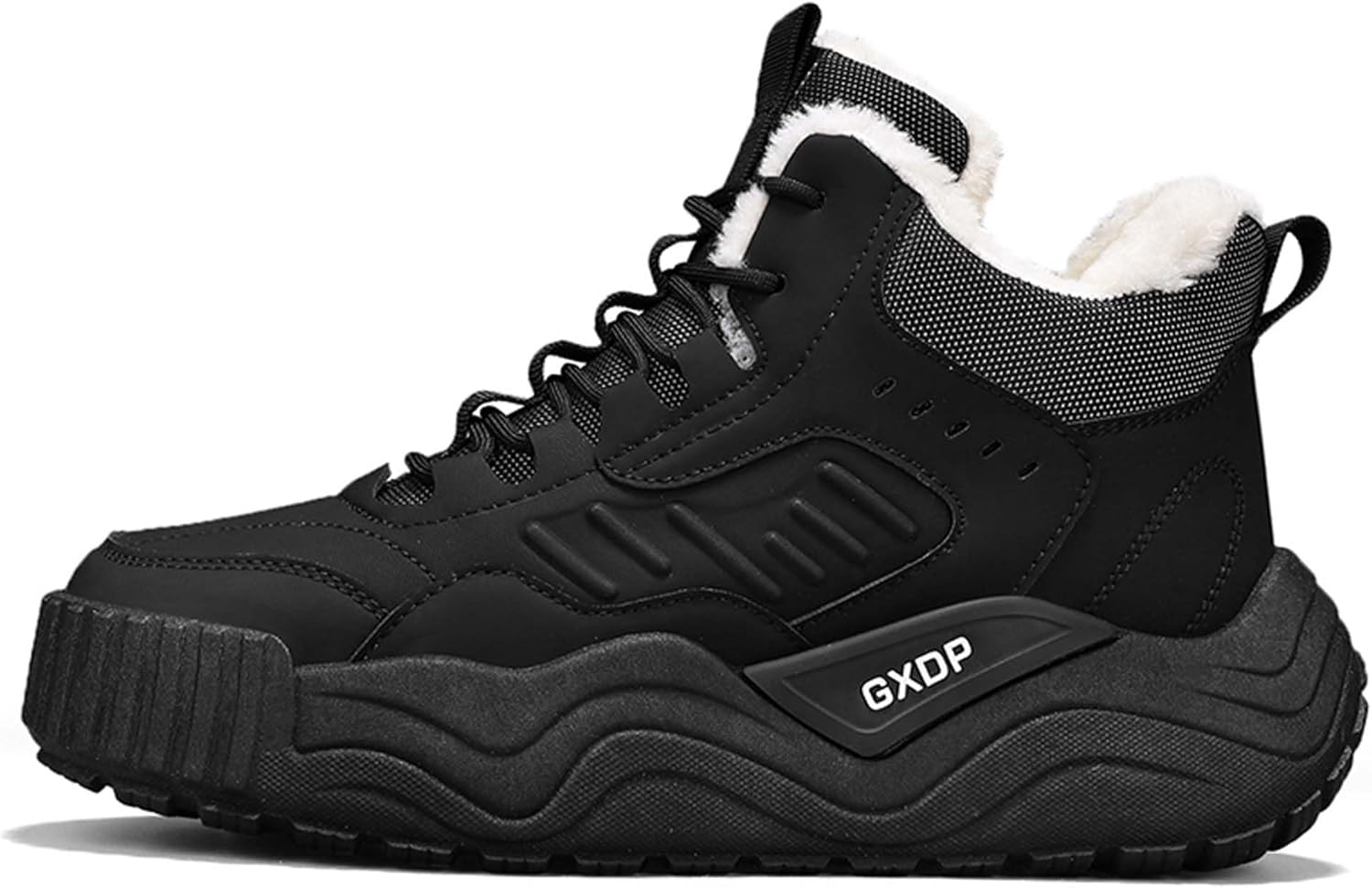 

Зимние плюшевые толстые теплые и легкие повседневные походные ботинки, противоскользящие снегоступы Generic, черный