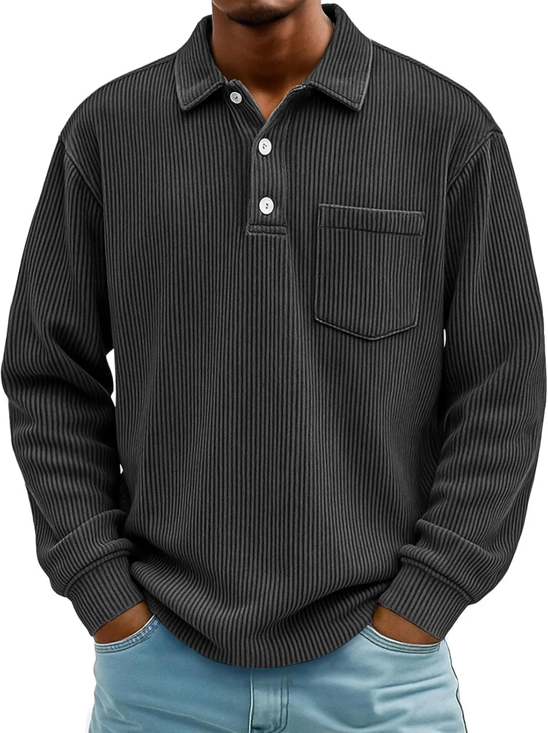 

Мужская рубашка с длинным рукавом Henley AAZJSS