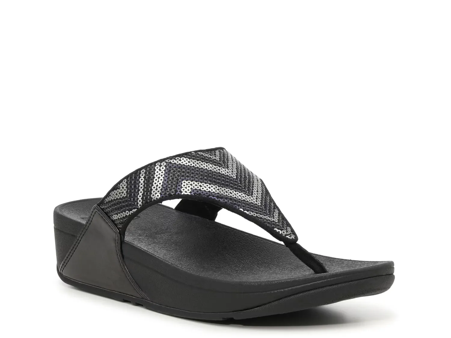 

Сандалии Lulu Sequin Wedge Sandal Fitflop, черный