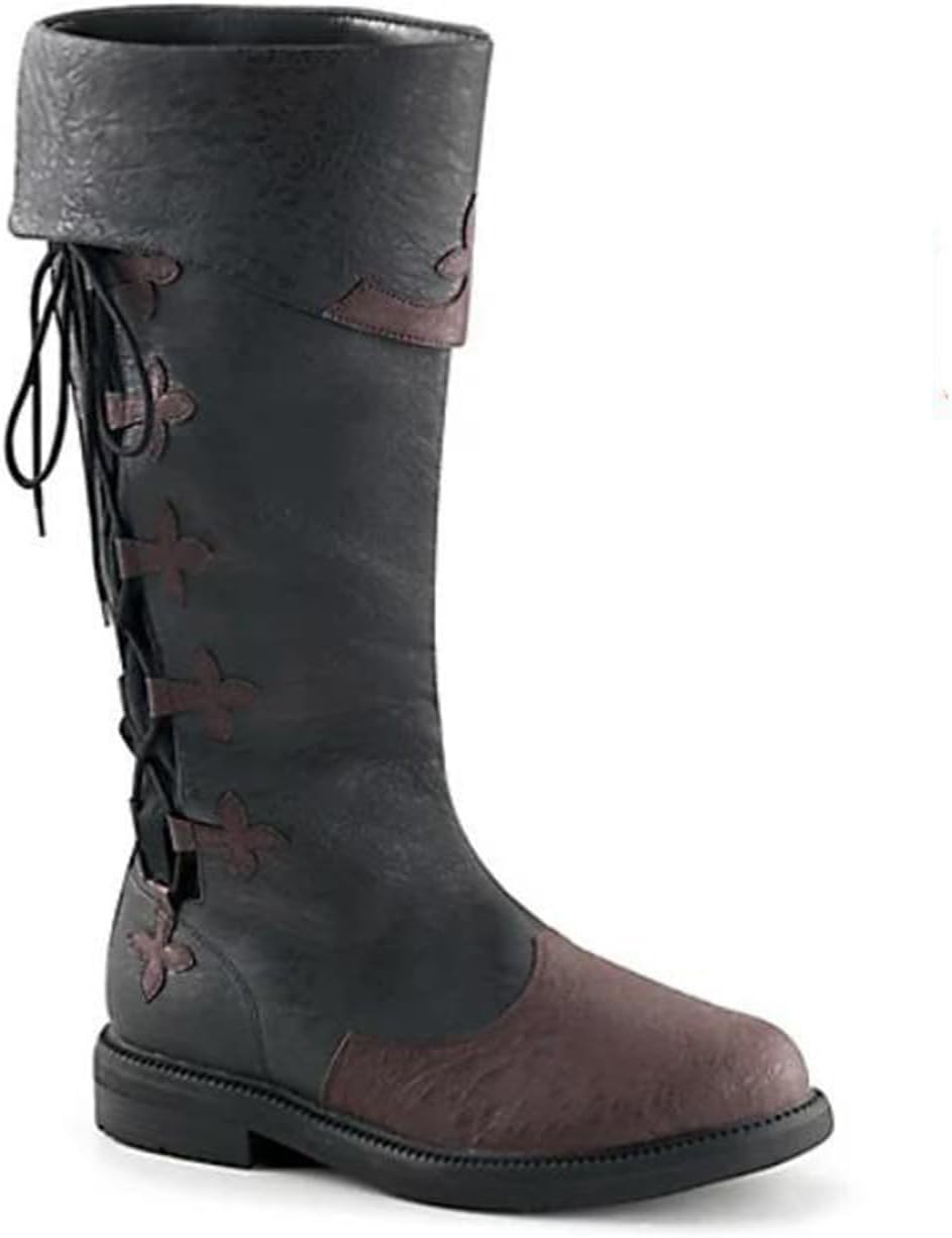 

Мужские пиратские ботинки DHAEY в стиле средневекового Возрождения, ретро, классическая кожа, удобные, унисекс, деревенские ковбойские ботинки для верховой езды, фермы, ранчо, строительства, сада (Цвет: коричневый, Размер: 6.5 женский / 5 мужско...