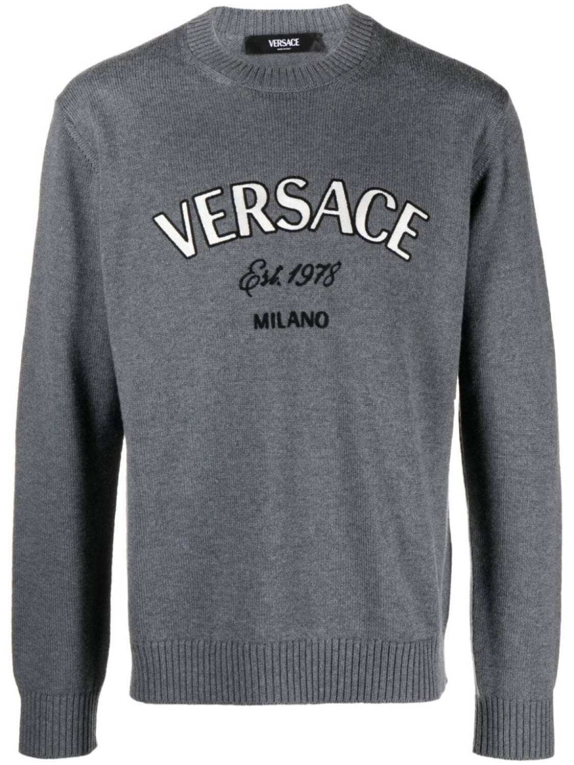 

Шерстяной джемпер Milano Stamp с вышивкой Versace, серый