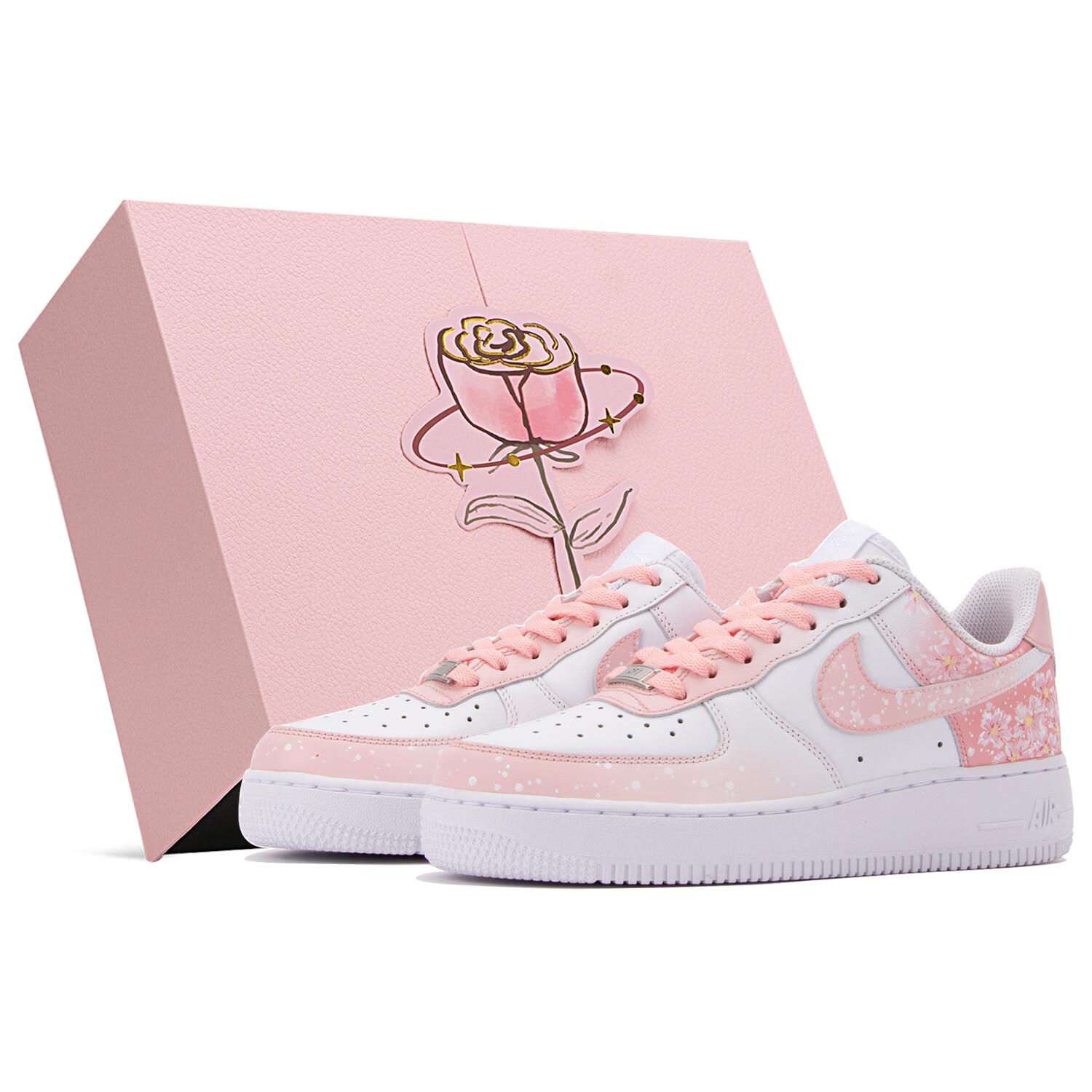 

Кроссовки Nike Air Force 1 Skateboard Shoes Women's Low-Top Pink/White, белый