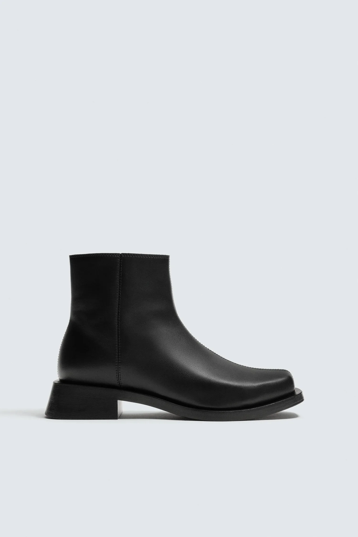 Ботинки с декоративной строчкой Zara, черный — фото 4