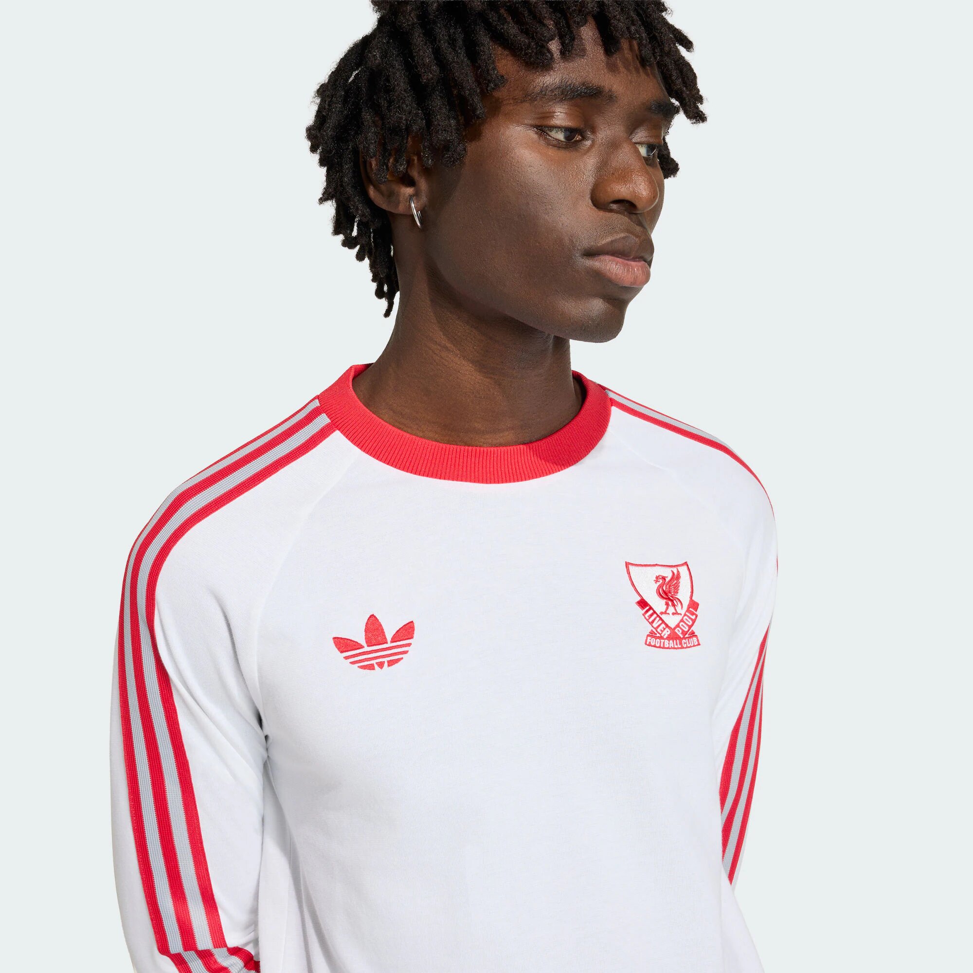 Adidas Футболка мужская белая с круглым вырезом умеренно прямого кроя — фото 4